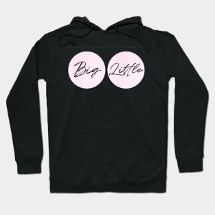 Big/Little pink marble stickers Hoodie